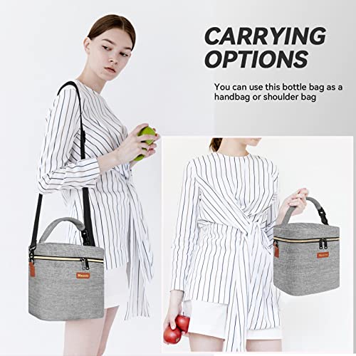 image for Mancro Baby Bottle Bag with Insulated Cooler, Fits 6 Baby Bottles Up t
