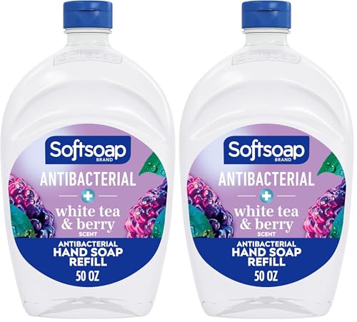 Softsoap Antibacterial Liquid Hand Soap Refill, White Tea & Berry Scented Hand Soap, 50 Ounce (Pack of 2)
