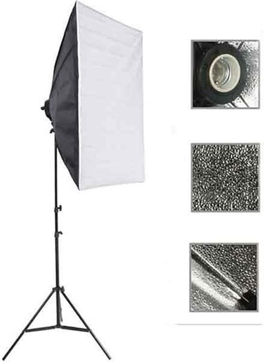 Rabsev Softbox Aydınlatma Seti 50x70 cm 2 Metre Işık Ayağı Fotoğraf Video YouTube Canlı Yayın