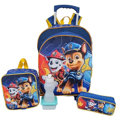 Kit Mochila Escolar Patrulha Canina Movie Rodinhas Tam G