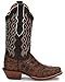 Justin Women's Magnolia Full-Quill Ostrich Western Boot Narrow Square Toe Dark Brown 10 M