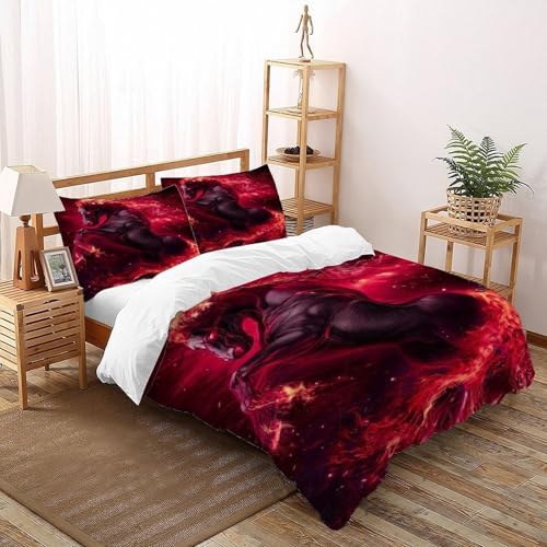Housse de couette cheval de feu 3 pièces microfibre contre la transpiration - 2