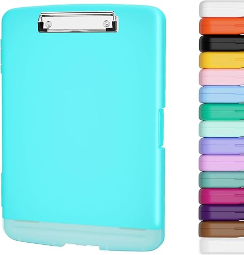 Miniatura 100 de Piasoenc Portapapeles con almacenamiento, caja de organización de 8.5 x 11 pulgadas con soporte para bolígrafo y carpeta de papel legal A4, folio