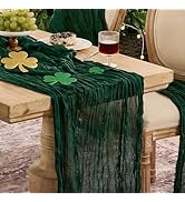 6 Pack Emerald Green Easter St.Patrick Table Runner Cheesecloth120 Inch Boho Rustic Gauze 10 FT C...