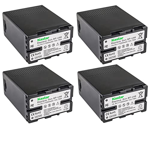 Kastar 4-Pack BP-U98 Battery Replacement Sony PXW-Z190, PXW-Z2