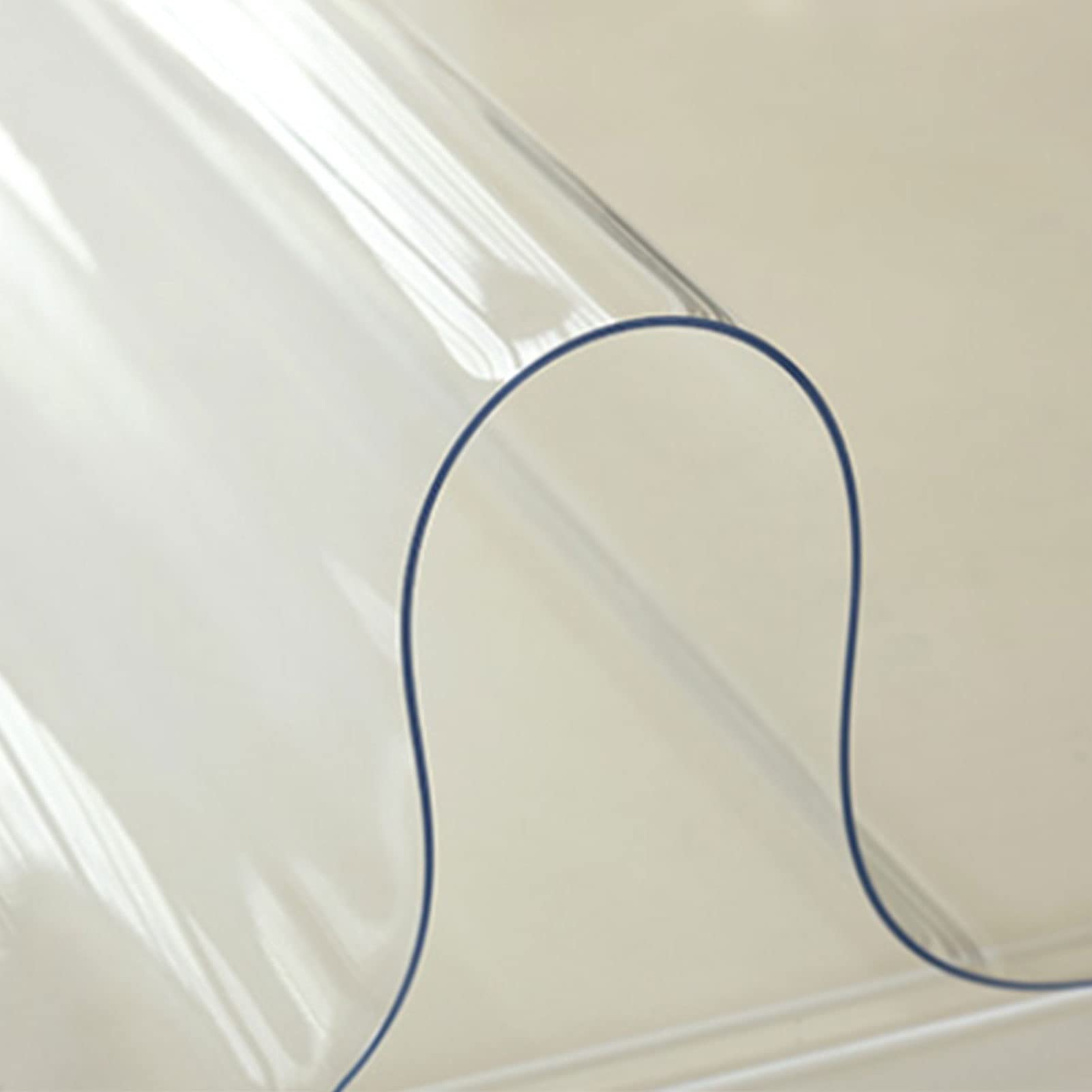 Nappe en vinyle 2 mm protecteur de table transparent pour salle à manger et cuisine 80x160 cm