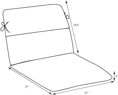 Miniatura 2 de Pillow Perfect Anderson - Cojín para silla de esquina redonda mate para exteriores e interiores, 40.5 x 21 pulgadas, color negro