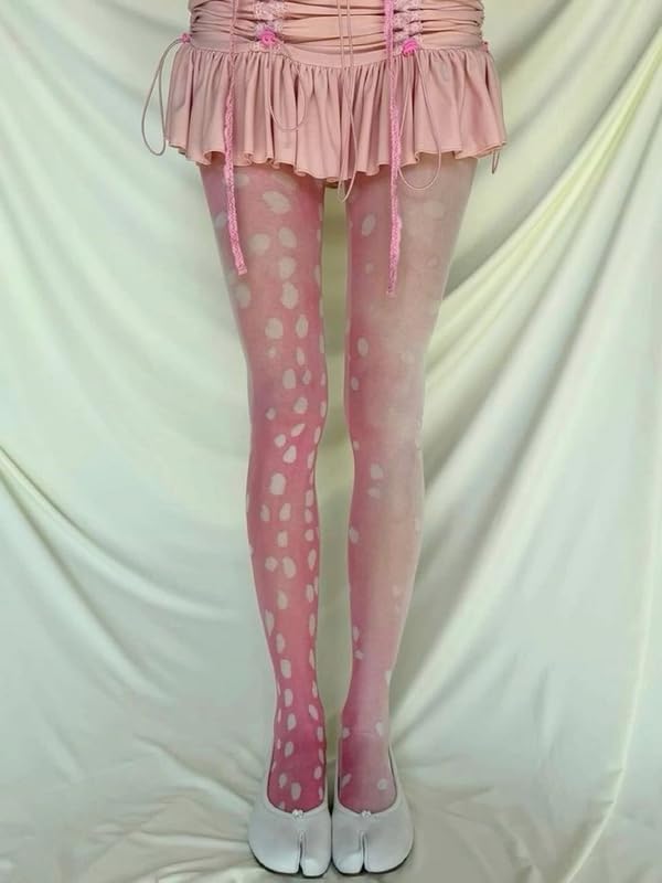 Image of Vintage 60s Printed Funky Tights for Women Y2K Tie Dye Mesh Pantyhose Skinny Body Shaping Leggings Streetwear