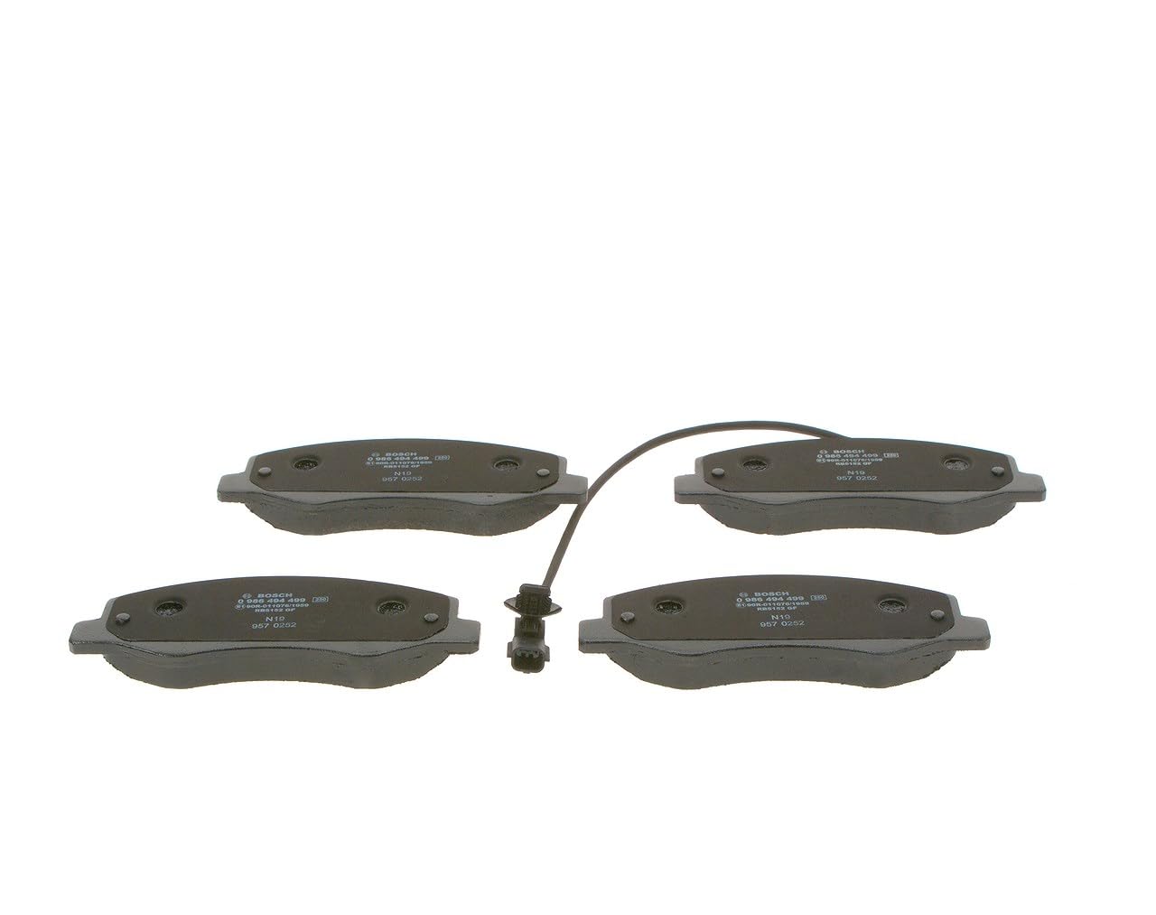 Bosch BP1418 - Pastiglie Freni Auto, Trasero - Calidad Bosch - Reducción de Ruido y Polvo - Certificación ECE-R90 - Sin Cobre - 1 Juego de 4 Pastillas