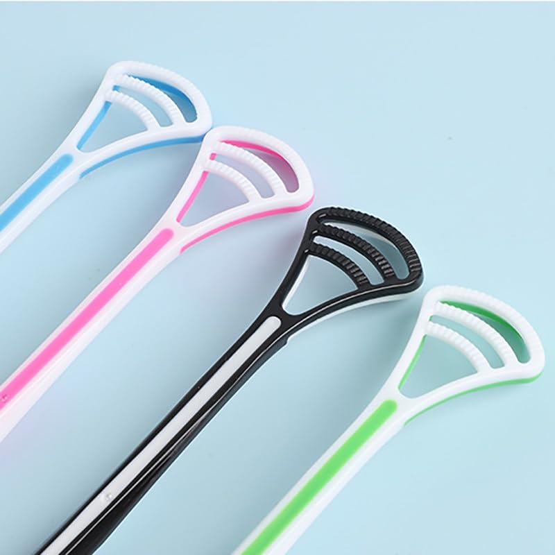 1PCS Silicone Tongue Scraper With Handle Double-sided Cleaning Tool(Pink)