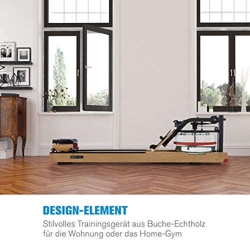 Capital Sports Stoksman 2.0 Rudergerät für Zuhause, Echtholz Rudergerät Wasser, Wasserrudergerät mit LCD-Display, 120cm… – Bild 3