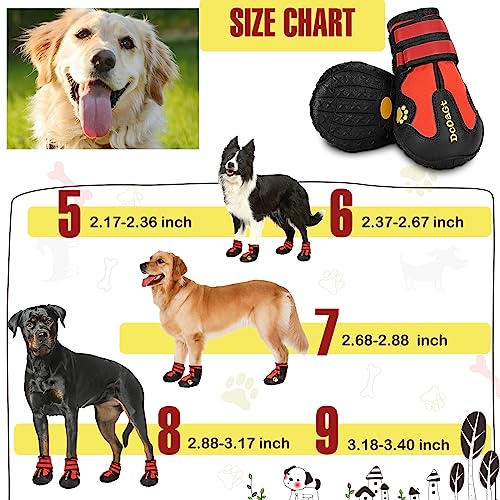 Dcoagt 09 Dog Shoes For Large Dogs, 4Pcs Anti-Slip Dog Boots & Paw Protectors thumb #1