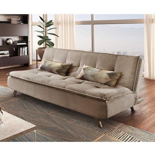 Sofa Cama 3 Lugares Milano Ref 16 Luxury Estofados Capuccino