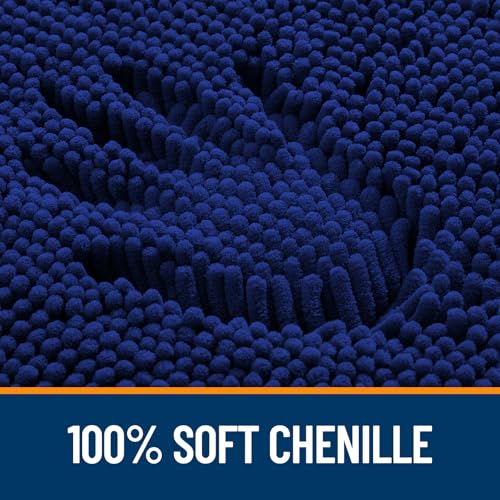 Image of OLANLY Bathroom Rugs Sets 2 Piece, Soft Absorbent Chenille Bath Mats Area Rug Set, Non-Slip, Quick Dry, Machine Washable Bath Mats for Bathroom, Home Decor Accessories (30 inchx20 inch+24 inchx16 inch, Navy)