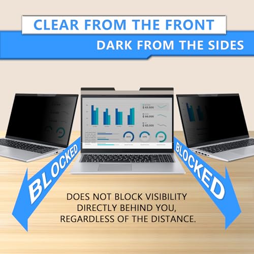 Image of Magnetic Laptop Privacy Screen 15.6 Inch 16:9, Removable Privacy Filter | Compatible with Samsung HP Dell Asus Acer Sony Lenovo LG Thinkpad Toshiba, Anti Spy, Anti Glare, Blue Ray Reduction