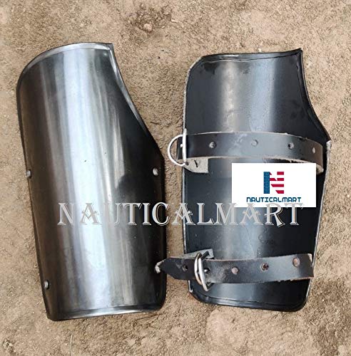 NauticalMart Armour Steel Warrior Arm Bracers Arm Guard Steel Vambraces Arm Protection - Blackened Armour