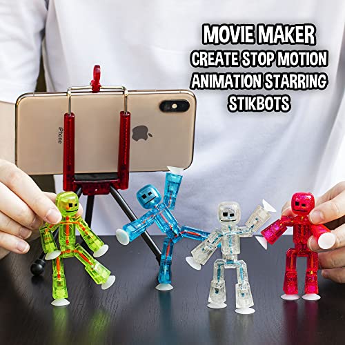 Stikbot Zing, Set Of 8 Clear Collectable Action Figures And Mobile Phone Tripod, Create Stop Motion Animation, Great For Kids Ages 4 And Up #TOP4