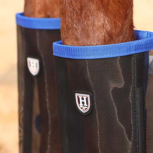 Harrison Howard Loose-Fitting No Hassle Leg Protection Comfortable Fly Boots For Horse (Set Of 4) Blue Yearling thumb #5
