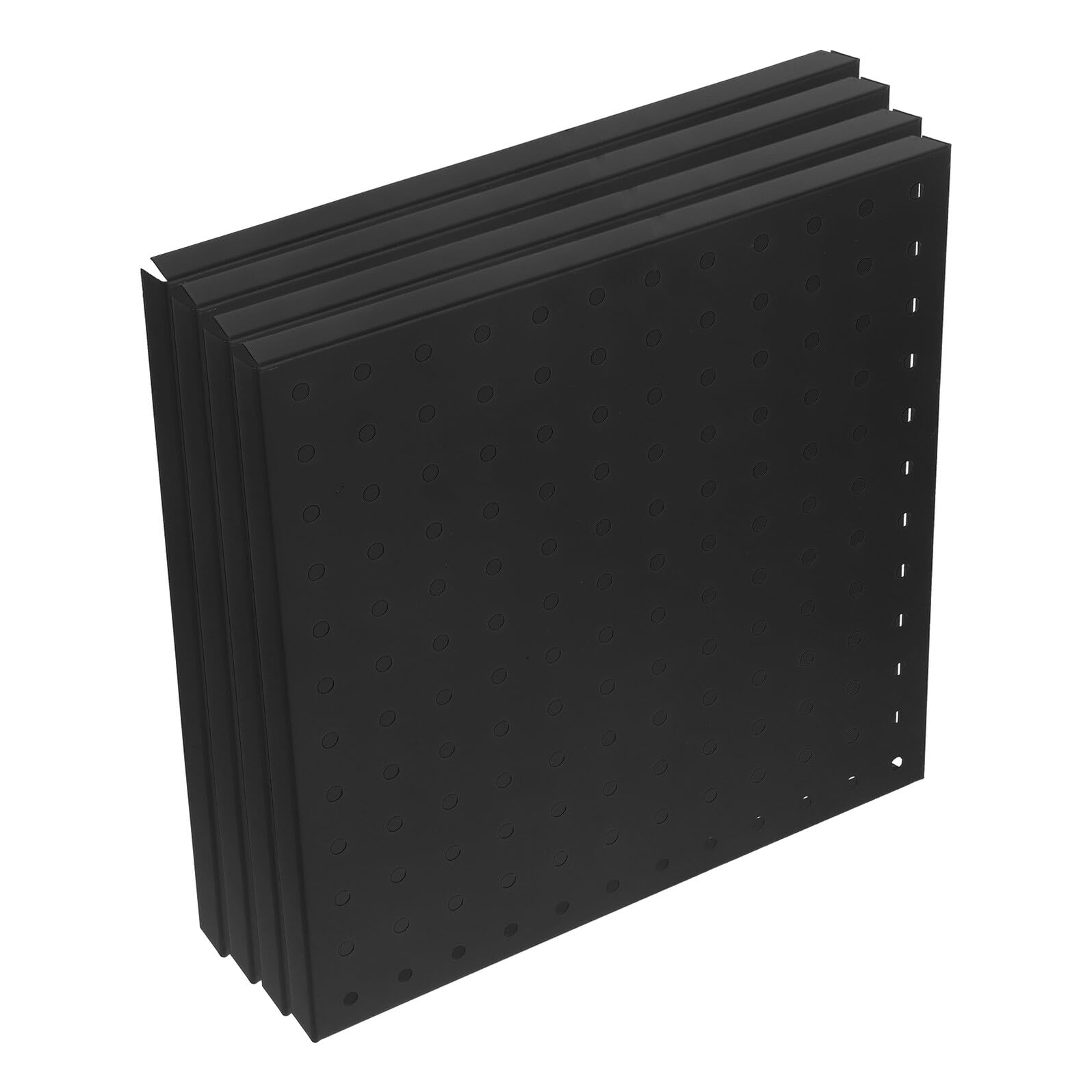 Panel Perforado Metálico 305 CM Negro 4 Piezas para Organización de Herramientas Estante Perforado Resistente para Garaje Cocina Oficina y Taller Expositor de Pared Multiusos