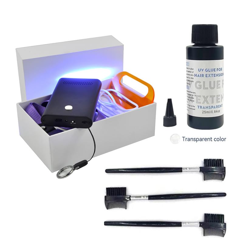 UV Hair Extensions Machine and Glue Kit - Lamp Included