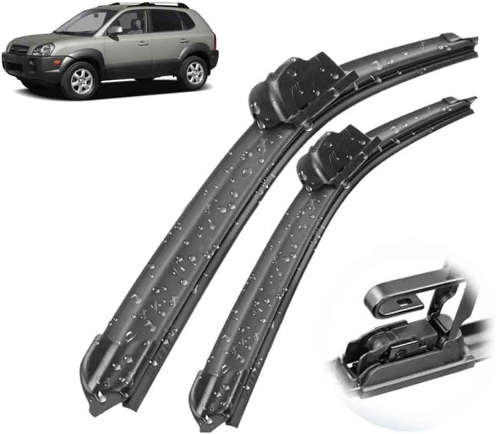 DZTYNKO Car Windscreen Wiper Blades Set for Hyundai Tucson JM 2004-2009 24in+16in, Front Window Wipers for Clear Visibility, Replacement Wiper Blades