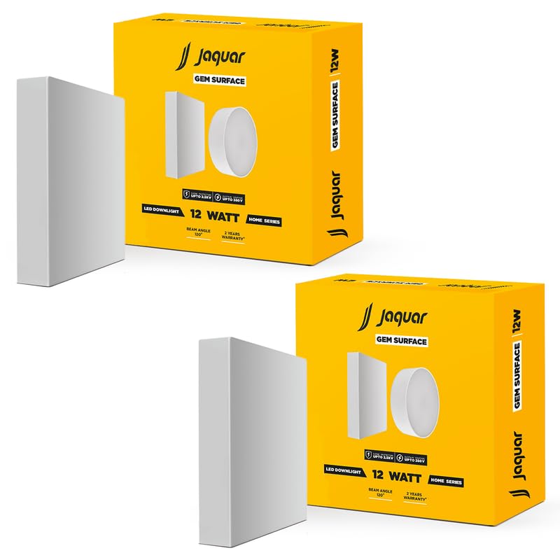 Image of Jaquar 12W Gem Trimless Square Surface Downlight Natural White Pack 2