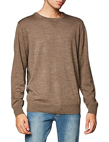 Amazon Brand - Goodthreads Men&#39;s Lightweight Merino Wool Crewneck Sweater, Light Brown, XXX-Large