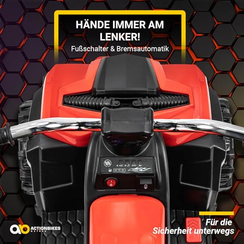 Actionbikes Motors Kinder Quad Elektro Bumblequad | Elektroauto - Kinderquad - Kinderauto elektrisch - Elektrofahrzeuge - Quad bis 3 km/h - Elektrofahrzeug - Elektro Auto für Kinder ab 1 Jahr (Rot) – Bild 6