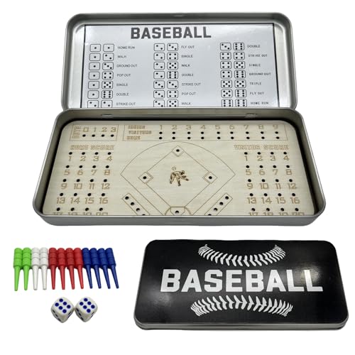 Poliveyy Tabletop Baseball Board Games, Knuckle Dice Travel Game for Adults, Fun Party and Family...