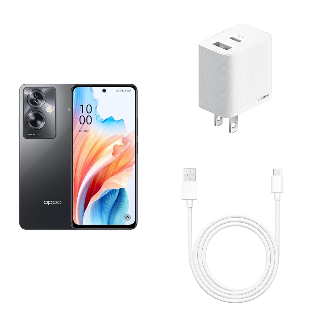 OPPO A79 5G 128GB 純正充電器 ケーブル 新品 クリアケース 付 Amazon | OPPO A79 5G ミステリーブラック CPH2557 【日本正規代理店品