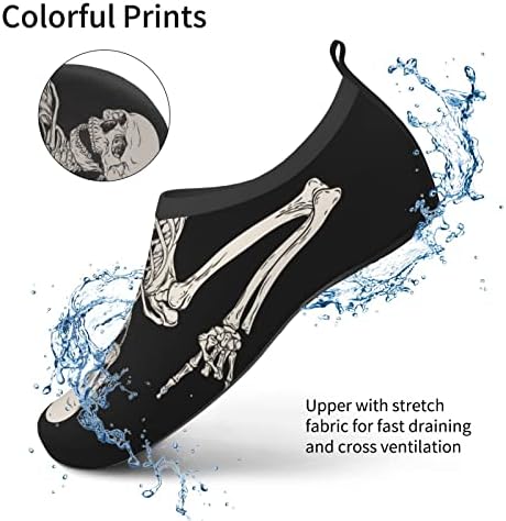 Rock Roll Skeleton Skull Water Shoes Breathable Quick-Dry Barefoot Socks Sports Shoes for Women Men | Image 2