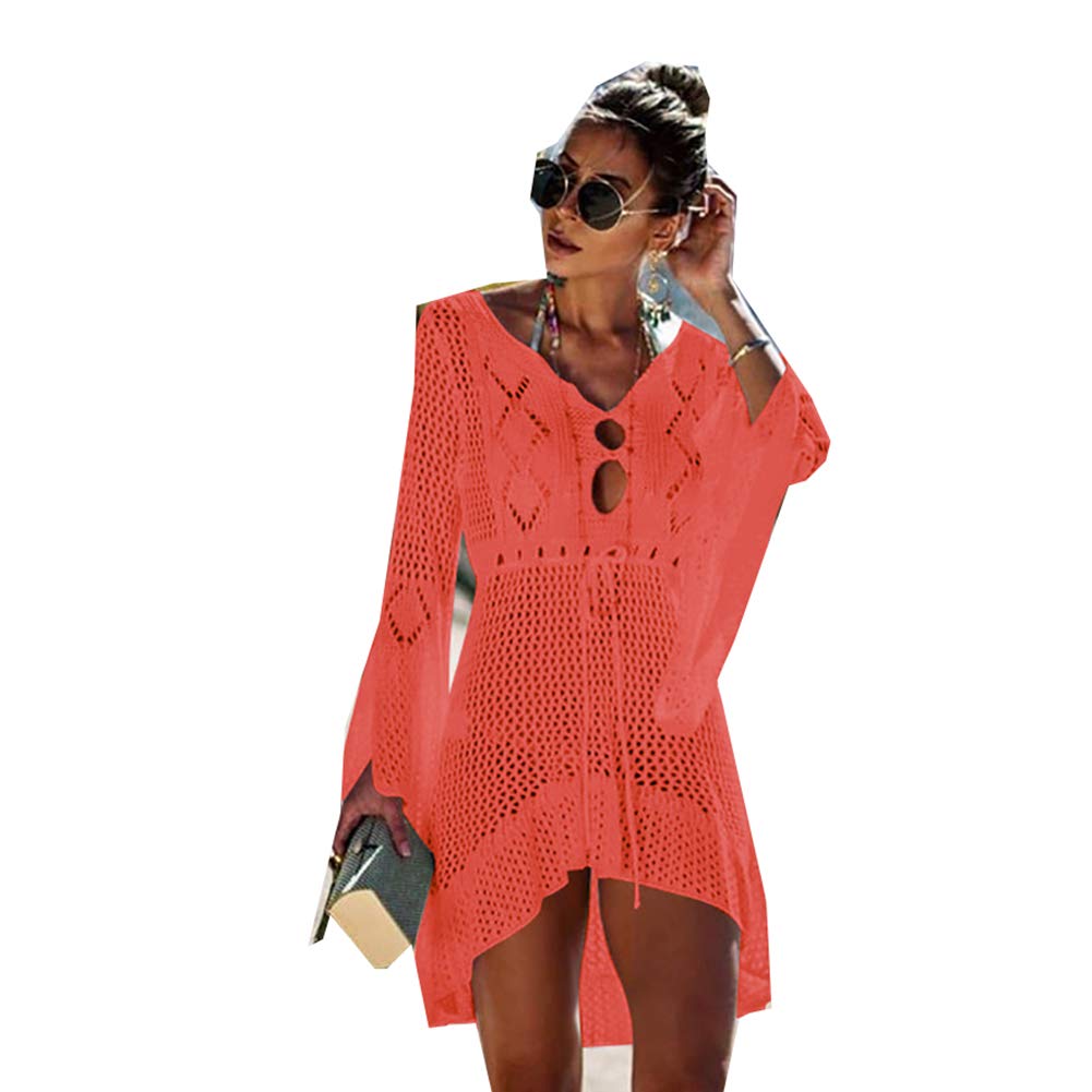 Women’s Sunscreen Bathing Suits Cover ups Lace Crochet Bikini Dresses Beachwear Hollow Out