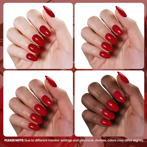 Image of Beetles Red Gel Nail Polish, 15ml Classic Red Soak Off UV Gel Polish | for Glossy Manicures, Parties, and DIY Fall Nail Art