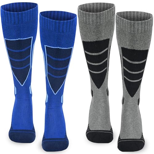 ouhos 2 Paia Calzini da Sci Uomo Calda Termici Calzini Invernali Spessi Per Tempo Freddo Neve Sci Snowboard Caccia Escursioni​ Taglia 43-46