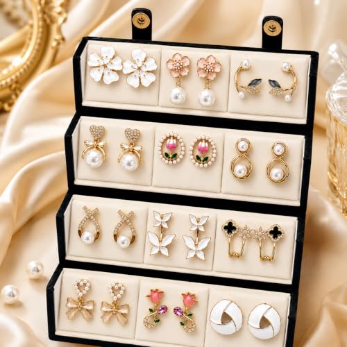 Image of Shining Diva Fashion 12 Pairs Set Earrings for Women Girls with Stylish Organizer Box | Valentine Birthday Rakshabandhan Gifts for Girls Girlfriend Wife Sister