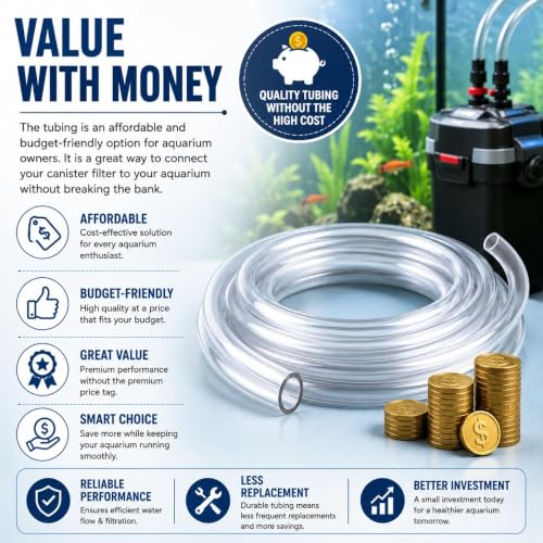 Image of VAYINATO 19 /25mm Aquarium Canister Filter Hose Pipe Airline Flexible Tubing, 3m - Freshwater and Saltwater Fish Tank (Clear) by Petzlifeworld