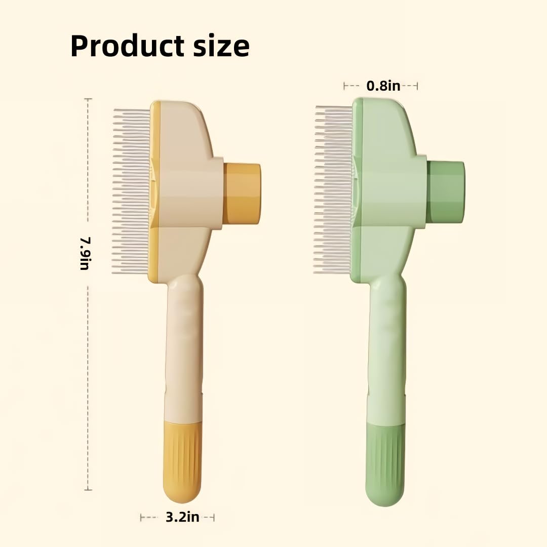 TemApex 2 peines para mascotas para perros y gatos con dientes largos y cortos de metal de acero inoxidable para desprendimiento y enredos, peine autolimpiante para perros y gatos, comodidad y