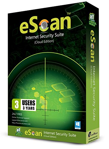 Image of eScan Internet Security Suite with Cloud Security Anti Malware Software USB Security Two Way Firewall (Improved) |3 Devices 3 Years | complete Antivirus software 2019 [PC /Laptops]