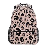 Leopard Print Cheetah Pink Backpack School Bags Bookbags for Teen Kids Travel Daypack One Size