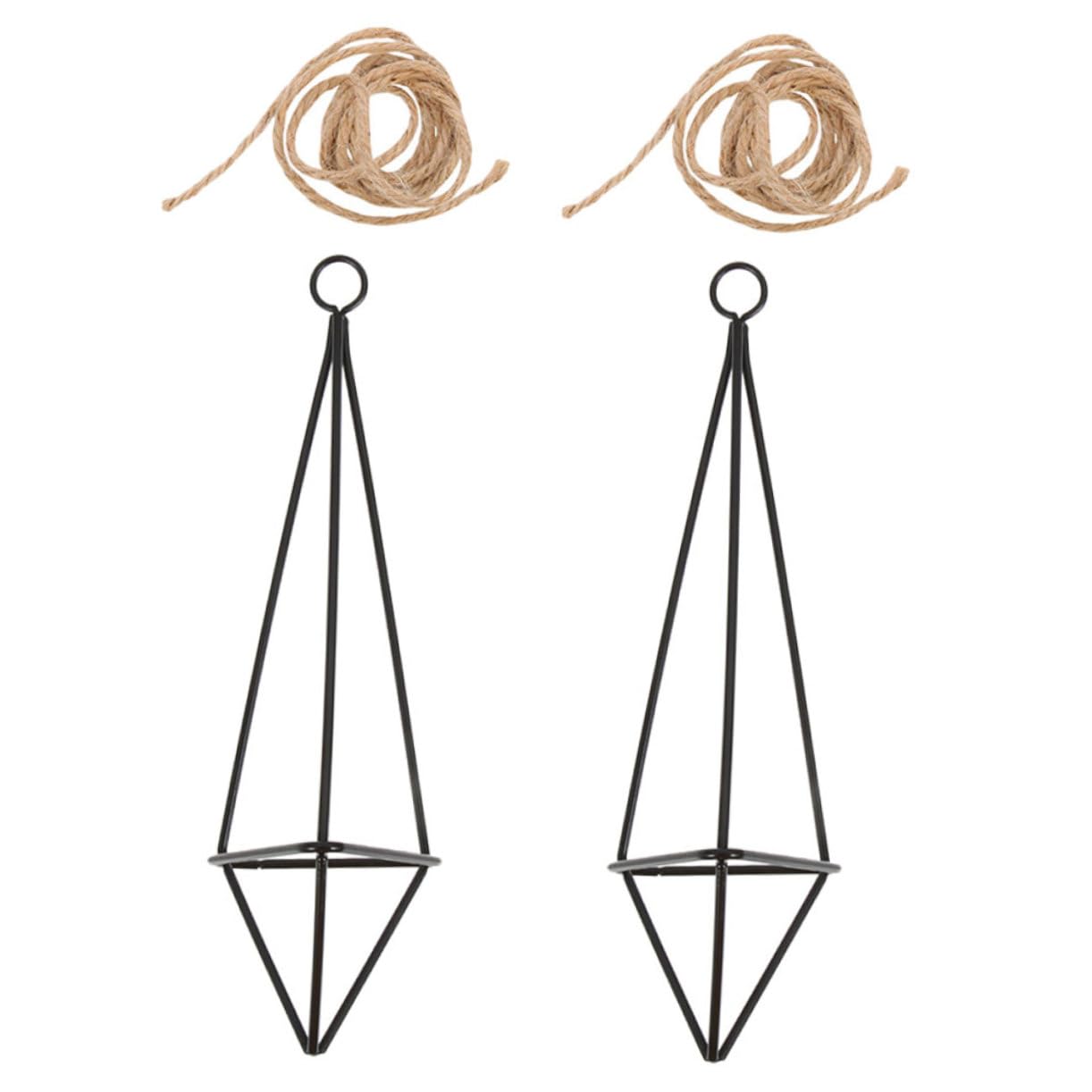 VANZACK 4 Ensembles Jardinière Suspendue Support De Plantes Suspendues Crochet De Jardinière Suspendu Suspension Cintre pour Plantes D'extérieur Tillandsia Stand Le Fer Noir 2 Pièces * 4