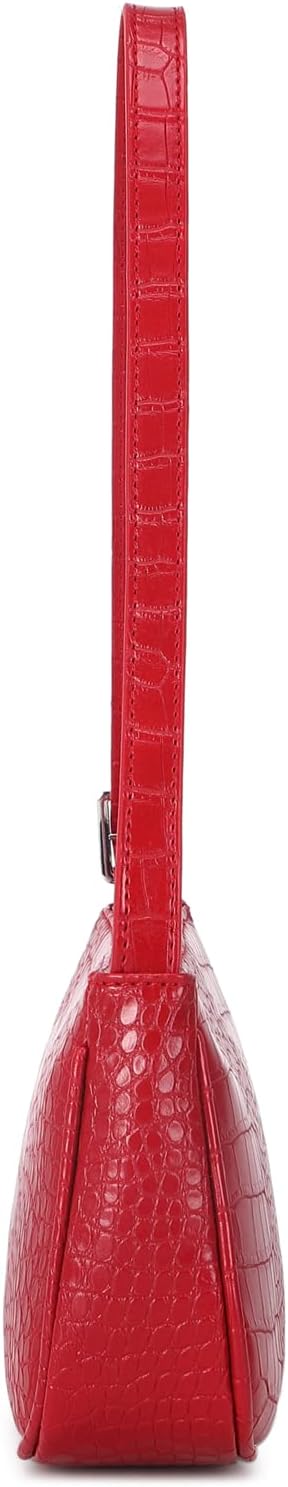 Small Purse for Women, Adjustable Shoulder Bags Crocodile Pattern Clutch Purse with Zipper Closure Retro - Image 4