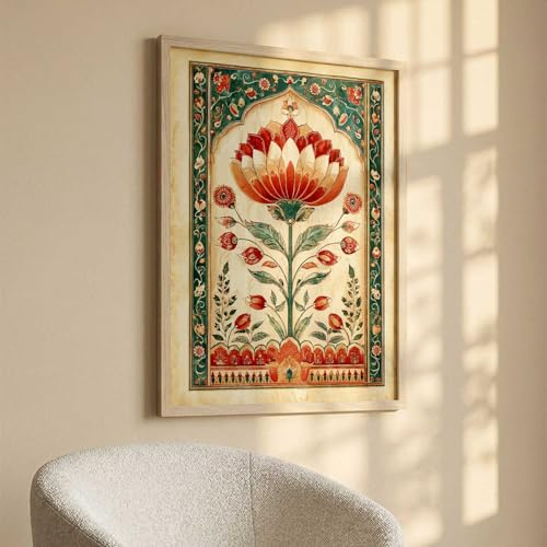 Image of kotart Madhubani Art Wall Painting Traditional Home Decoration With Frame For Living Room Bed Room Hotel Wall Decor Digital Reprint (19x25 inch)
