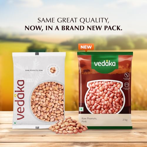 Image of Amazon Brand - Vedaka Raw Peanuts | Pink | 2kg | Premium Moongfali