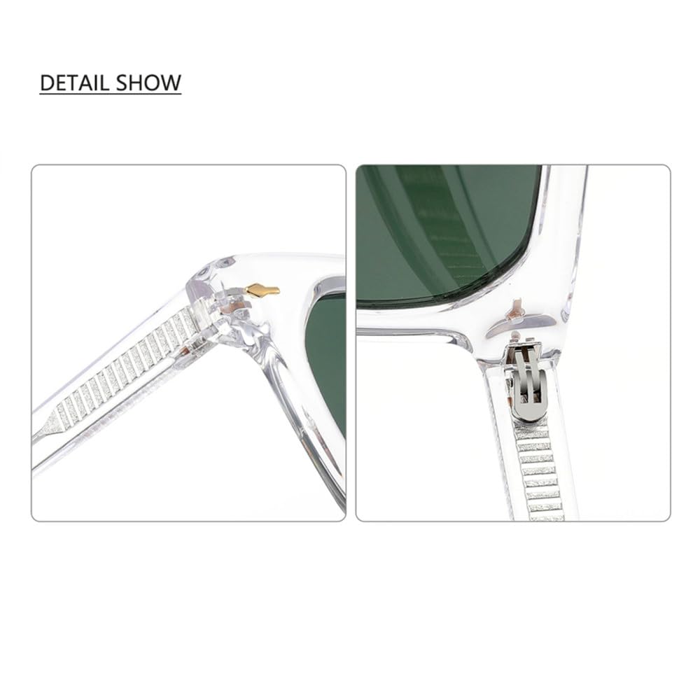 Occhiali da sole polarizzati da uomo Occhiali da sole con montatura quadrata in acetato di cristallo per occhiali da donna