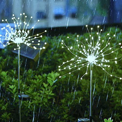 2 Pack Solar Garden Lights, 120 LED Solar Firework Lights