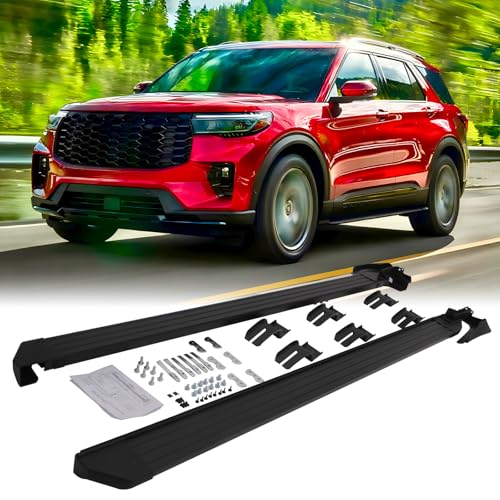 HEKA Running Boards Fit for 2020-2025 Ford Explorer Active Base ST XLT Limited Platinum ST-Line Timberline Hybrid Side Steps Bars Nerf Bars w/Mud Flaps