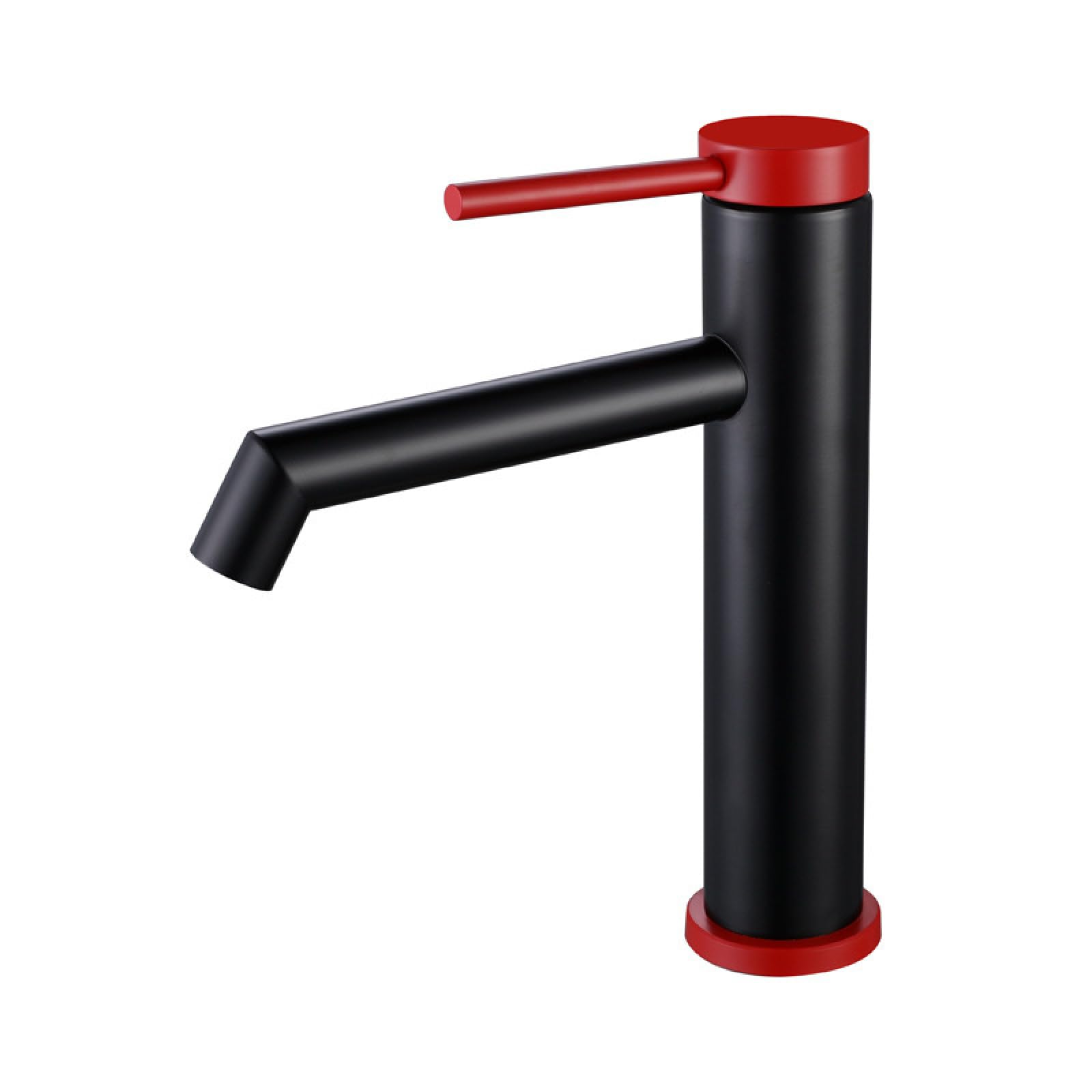 Fanjubei Black And Red (High-End) Hot And Cold Bathroom Washbasin Faucet, Black And Red (High-End Model)