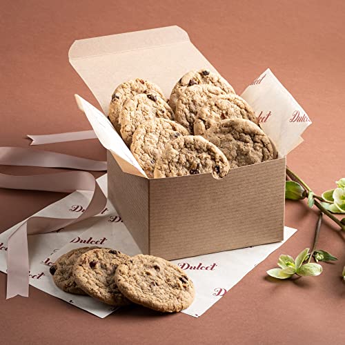 Dulcet Gift Baskets 12 Old Fashioned Fresh Baked Oatmeal Raisin Breakfast Cookies -Gourmet Kraft Box Certified Kosher- Birthday, Sympathy or Thank You