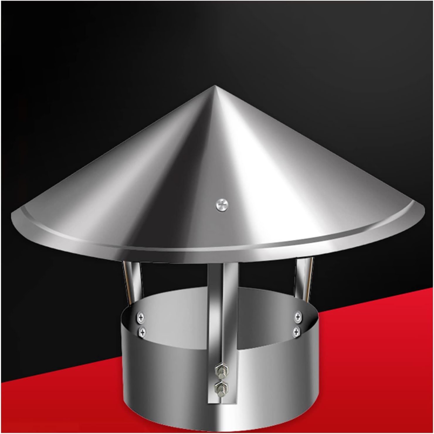 Chimney cap,chimney cowl,Flue Cone Top Rain Cap,Chimney Cowl Cap,Fireplace Chimney Caps,Stainless Steel Chimney Cowl,Hood Top All Purpose Chimney Cowl,Easy Installation, Customized Size,(D21cm/8.27in)