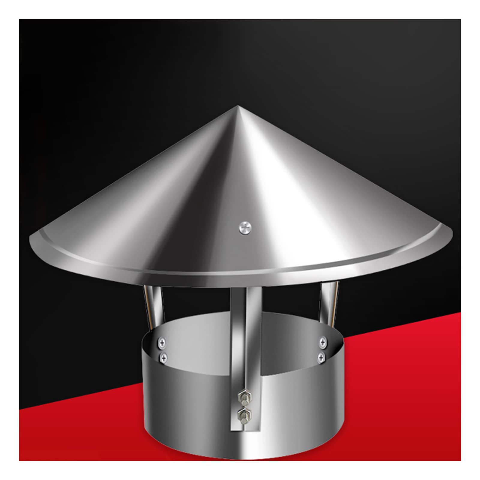 Chimney cap,chimney cowl,Flue Cone Top Rain Cap,Chimney Cowl Cap,Fireplace Chimney Caps,Stainless Steel Chimney Cowl,Hood Top All Purpose Chimney Cowl,Easy Installation, Customized Size,(D30cm/11.81in